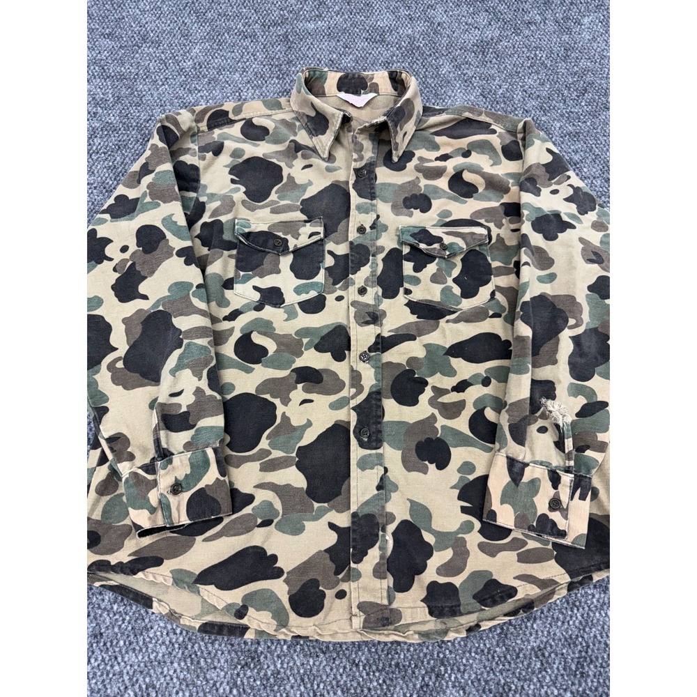 Vtg Frostproof Shirt Men's XL Duck Camo Pockets Collared Button Up L/S Outdoor